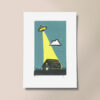 Contact - UFO Linocut Art Print