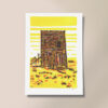 Bodie - Ghost Town Shack Linocut Art Print