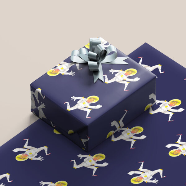 Leaping Astronaut Gift Wrap